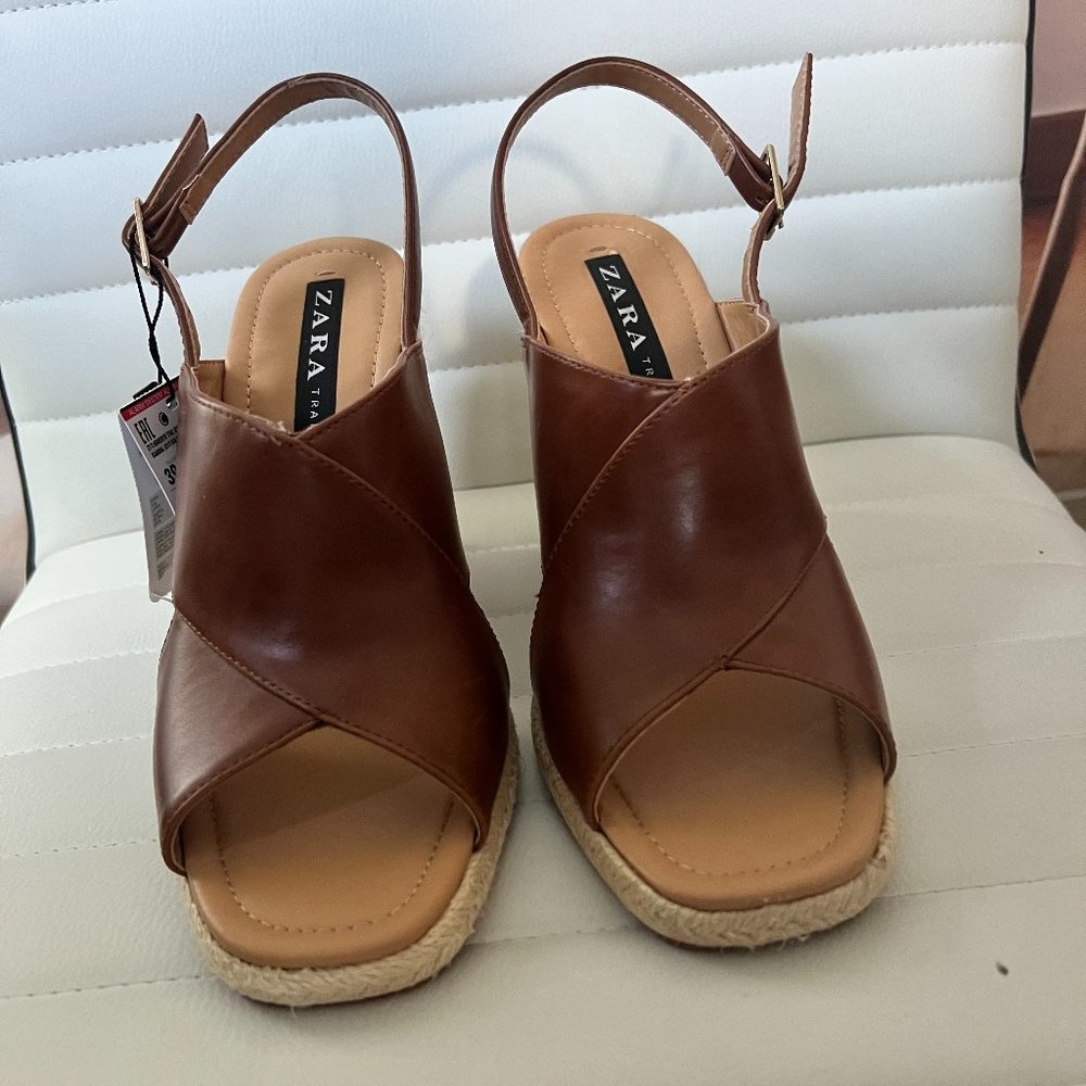 Zara Brown Platform Sandals - Picture 4 of 5
